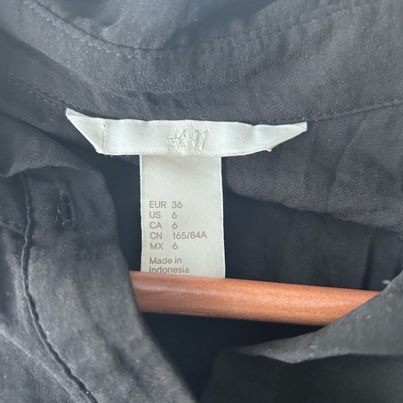 H&M Black Button Down sheer Shirt - Picture 4 of 5
